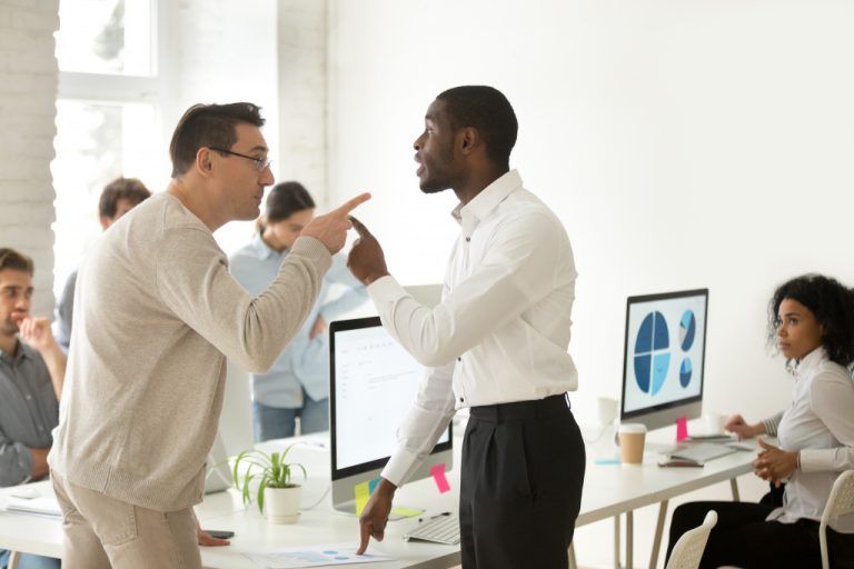 workplace dispute between multiracial employees